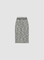 Houndstooth Pencil Skirt