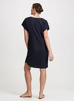 Straight Linen Blend Dress