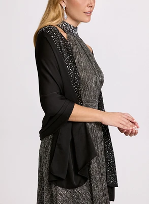 Rhinestone Embellished Satin Wrap