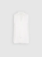 Blouse sans manches en crêpe