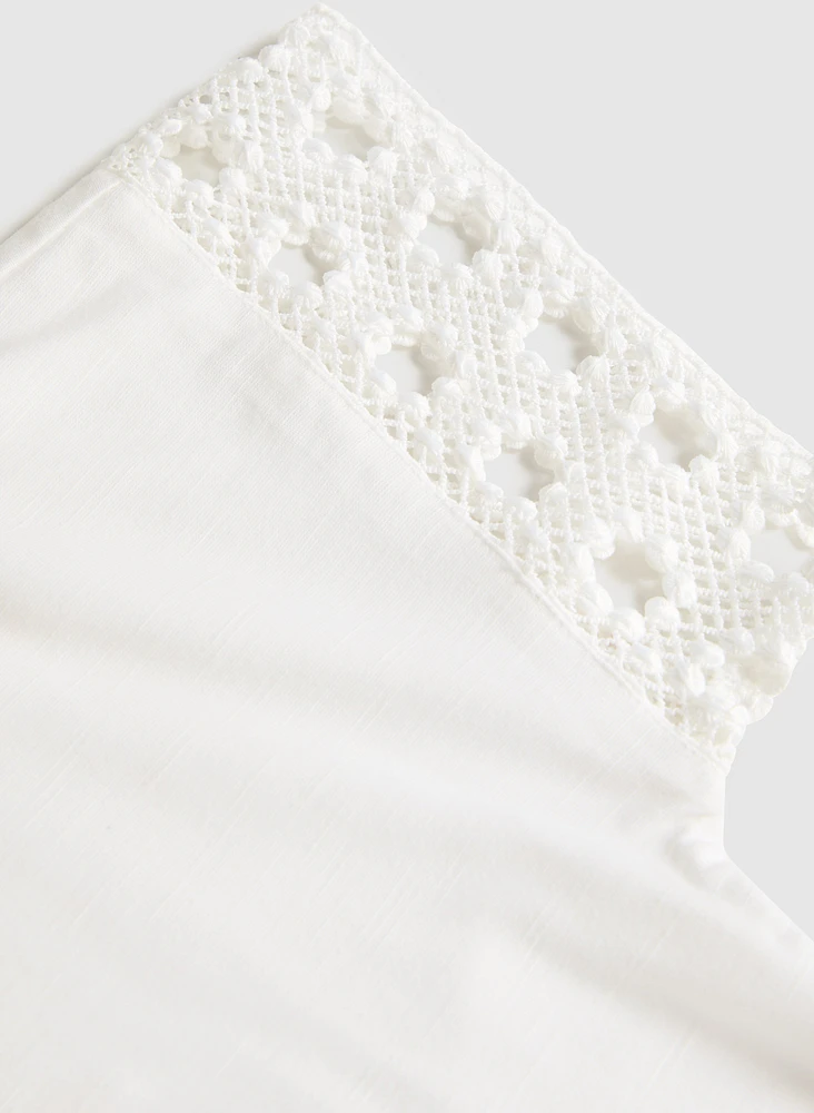 Eyelet Trim T-Shirt