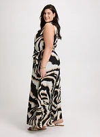 Belted Animal Print Maxi Dress