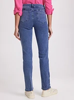 Floral Embroidered Straight-Leg Jeans