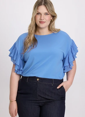 Pleated Sleeve Top