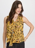 Sleeveless Leopard Print Blouse