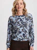 Long Sleeve Paisley Top