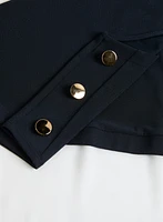 Decorative Buttons Colour Block Top