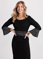 Robe en tricot à détail zigzag