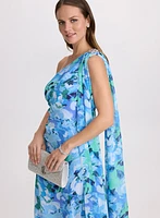 Robe drapée florale