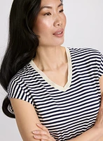 Striped Cap Sleeve T-Shirt