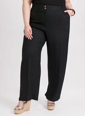 Olivia Stretch-Linen Wide-Leg Pants
