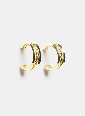 Boucles d'oreilles en anneaux à effet tressé