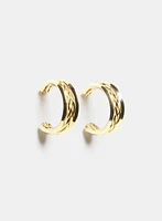 Boucles d'oreilles en anneaux à effet tressé
