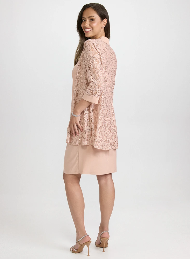 Ensemble robe et veste à paillettes