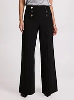 Olivia Wide-Leg Button Detail Pants - Regular