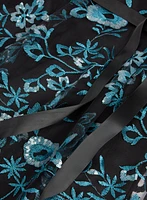 Sequined Floral Embroidery Dress