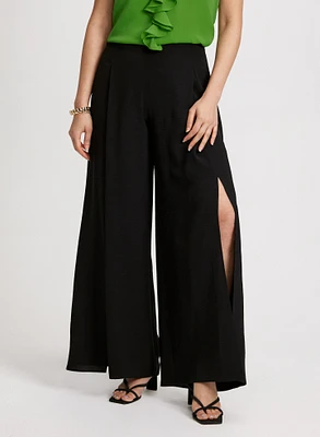 Olivia Slit Hem Wide-Leg Pants - Regular