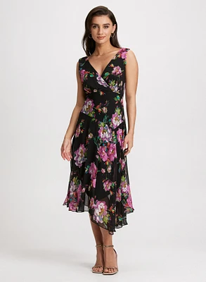 Robe asymétrique à motif floral