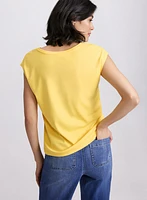 Metallic Button T-Shirt