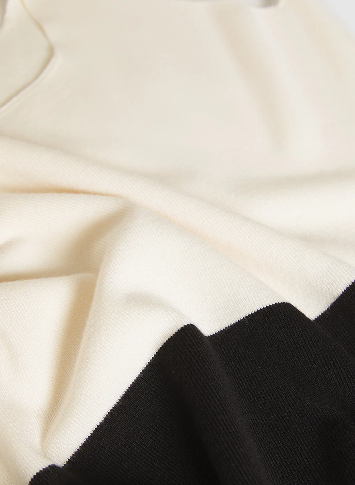 Haut en tricot à blocs de couleur