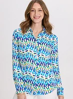 Blouse géométrique boutonnée