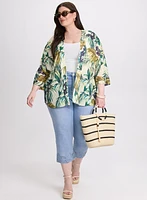 Veste en chiffon à motif tropical