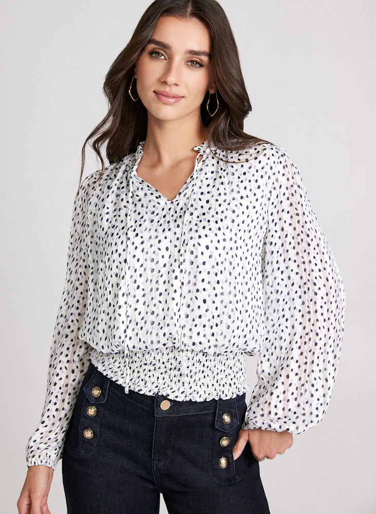 Blouse à pois abstraits