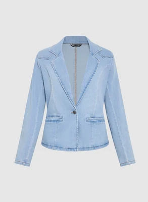 Single-Button Denim Jacket