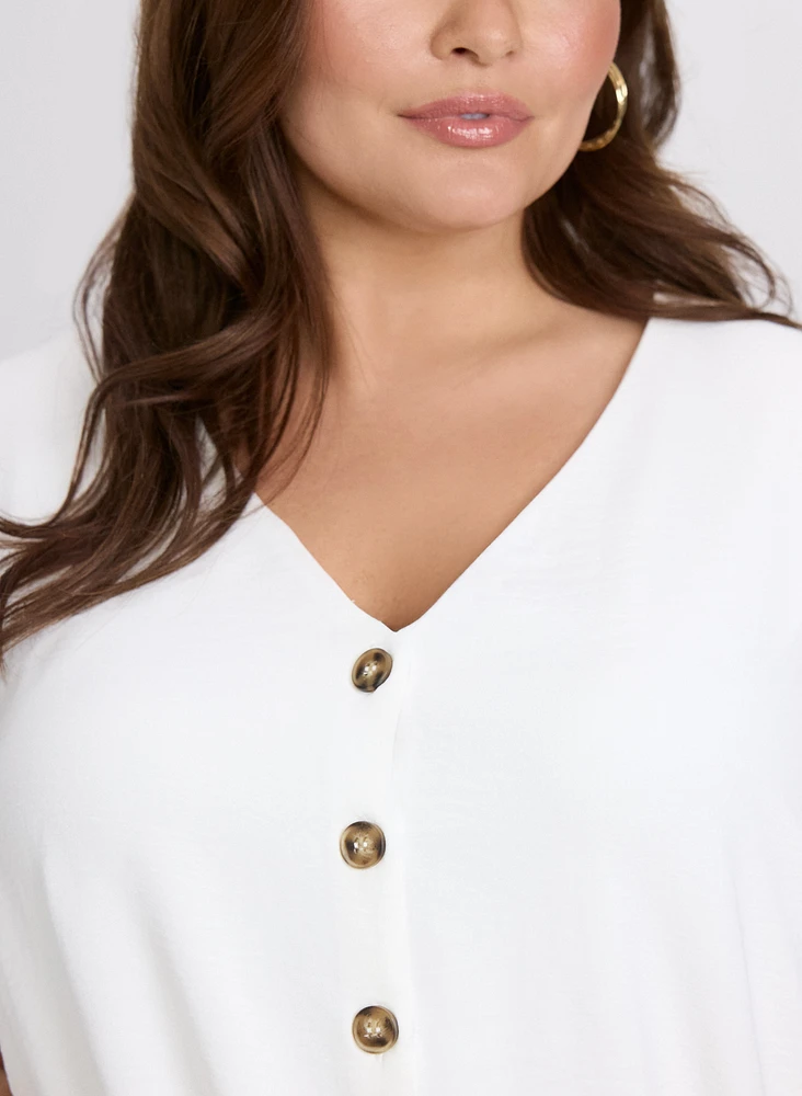 Sleeveless Button-Down Blouse