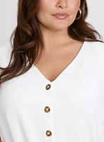 Sleeveless Button-Down Blouse