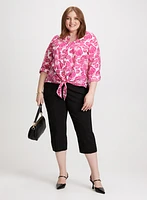 Floral Blouse & Side Slit Pants