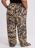 Olivia Palm Print Wide-Leg Pants