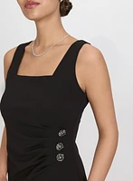 Jeweled Button Detail Dress