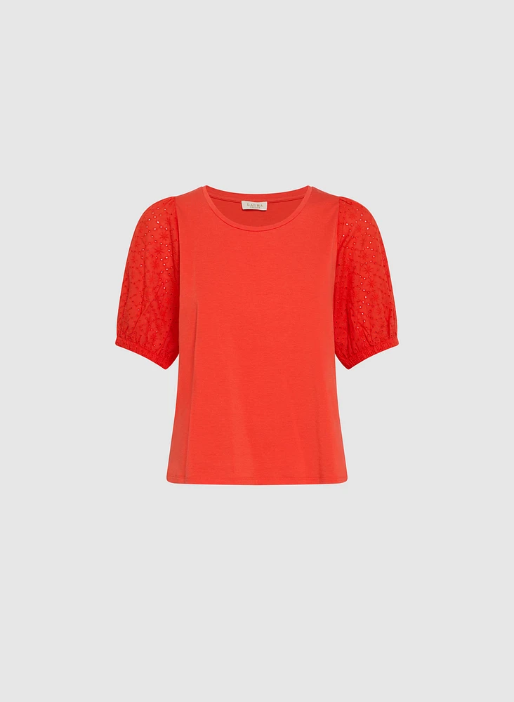 Eyelet Sleeve T-Shirt