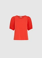 Eyelet Sleeve T-Shirt