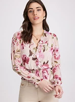 Blouse florale à volant