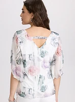Blouse à motif de roses