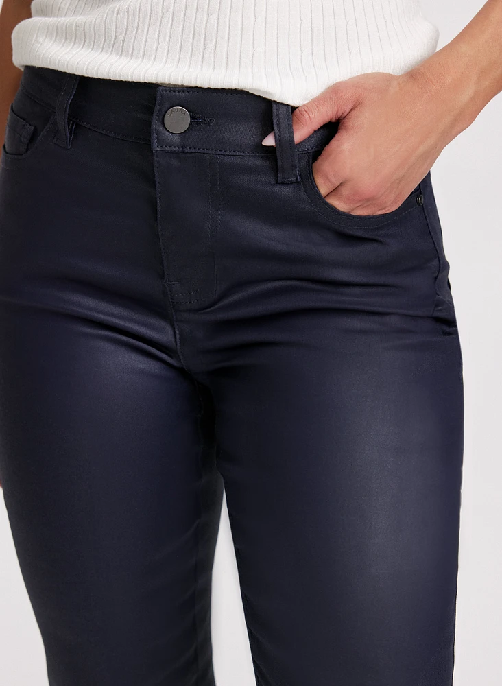 Coated Straight Leg Jeans