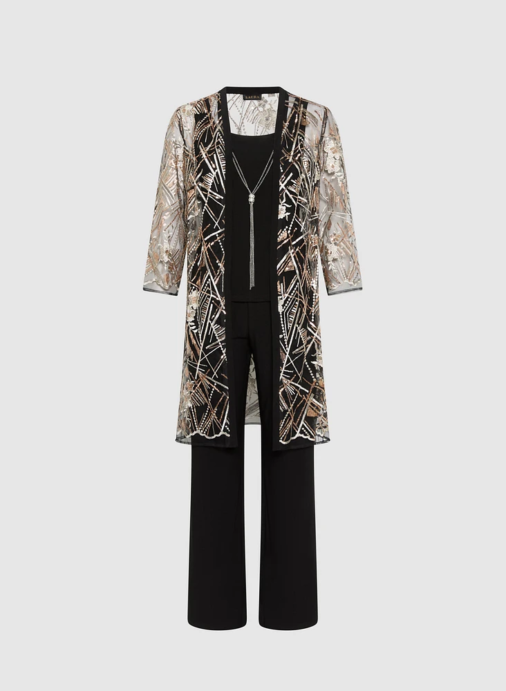 Jacket, Top & Pant Set