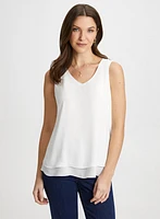 Sleeveless V-Neck Blouse