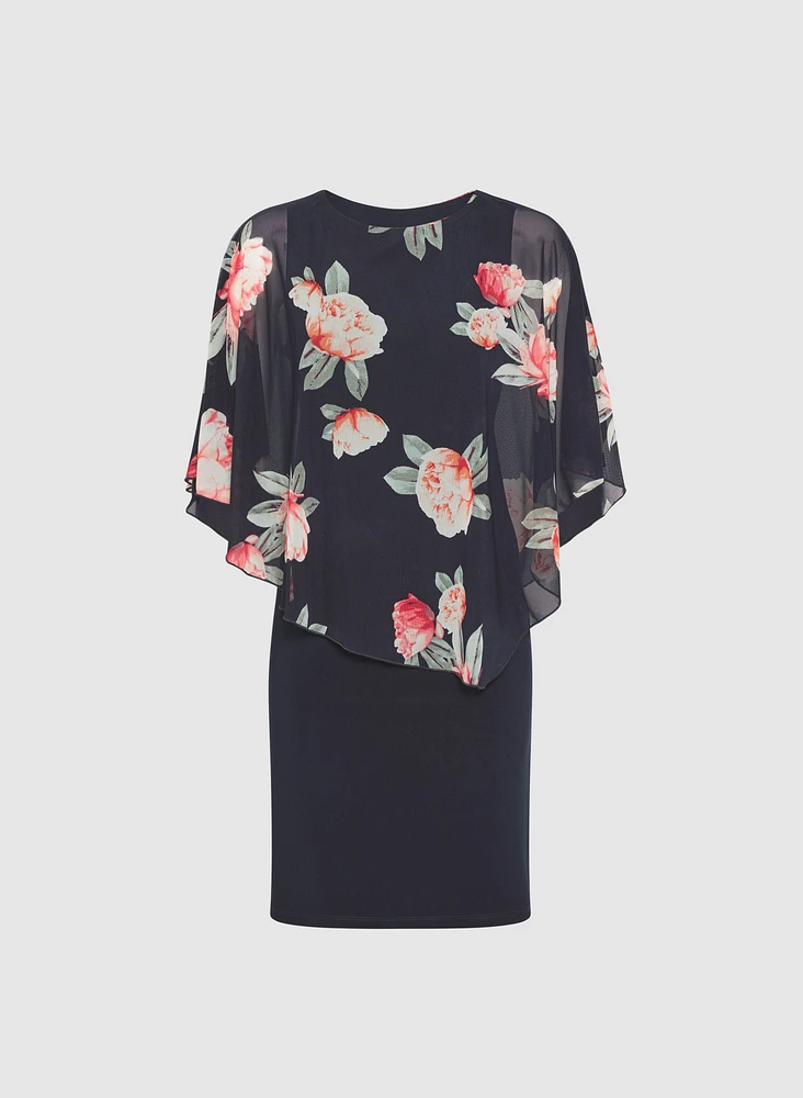 Robe à superposition en chiffon floral