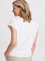 T-shirt en coton et modal à imprimé texte