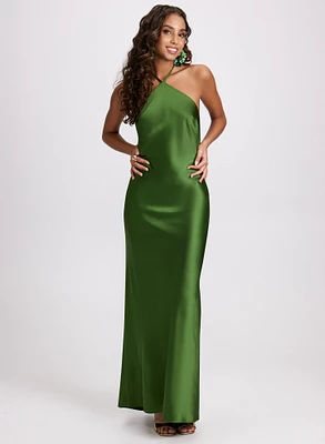 Satin Halter Neck Dress