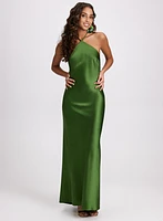 Satin Halter Neck Dress