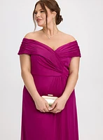 Pleated Off-Shoulder Dress