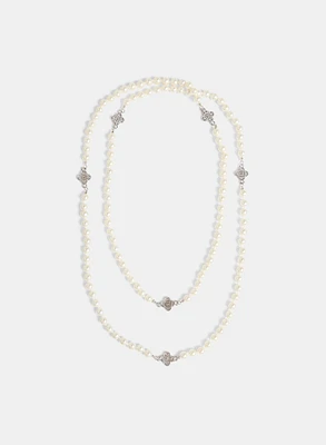 Crystal Clover Detail Necklace