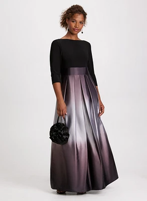 Pleated Ombre Effect Dress