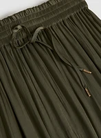 Satin Drawstring Waist Skirt