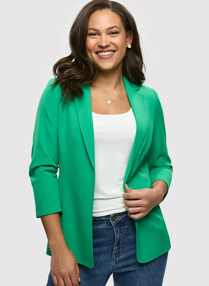 3/4 Sleeve Open Blazer