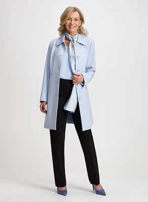 Tricotine Trench Coat & Straight Leg Pants